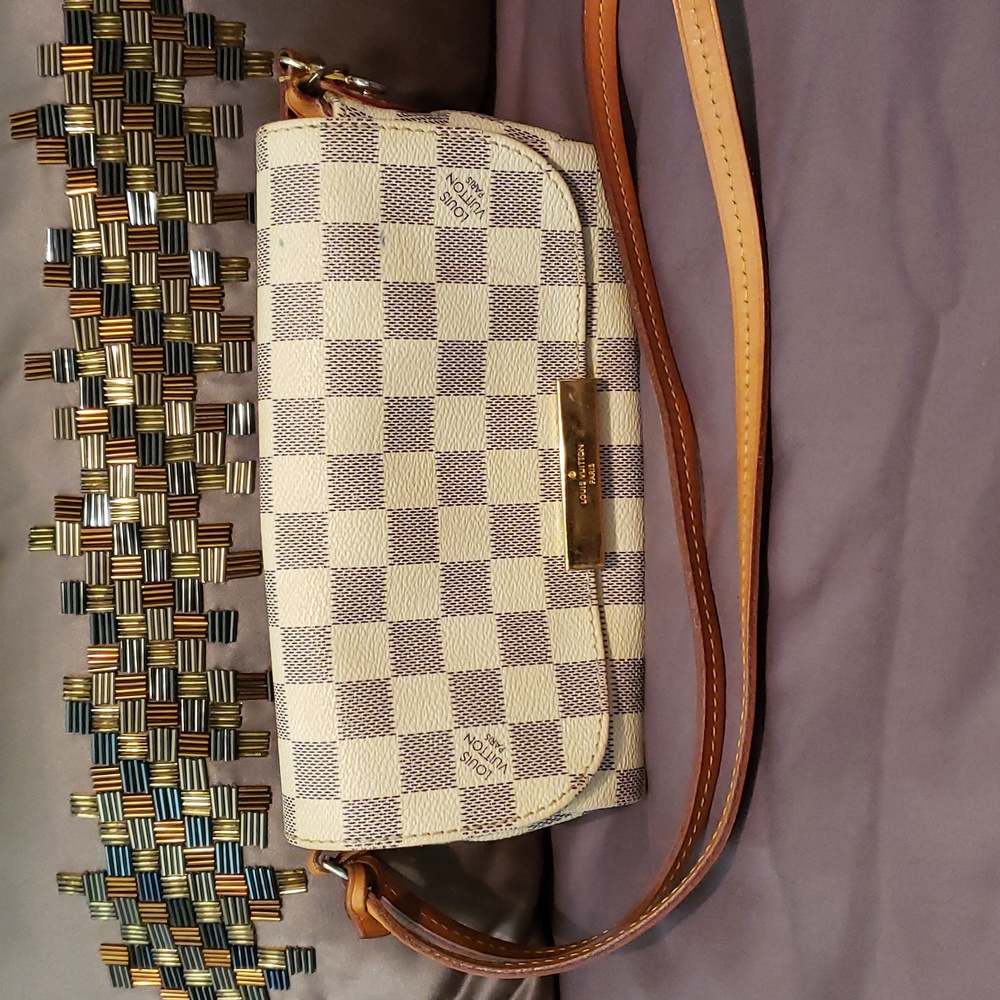 LOUIS VUITTON Damier Azur Favorite PM Pouch Clutch Bag